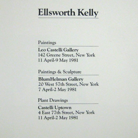 Accents Ellsworth Kelly Art Catalog Paintings 198 Castelli Blum